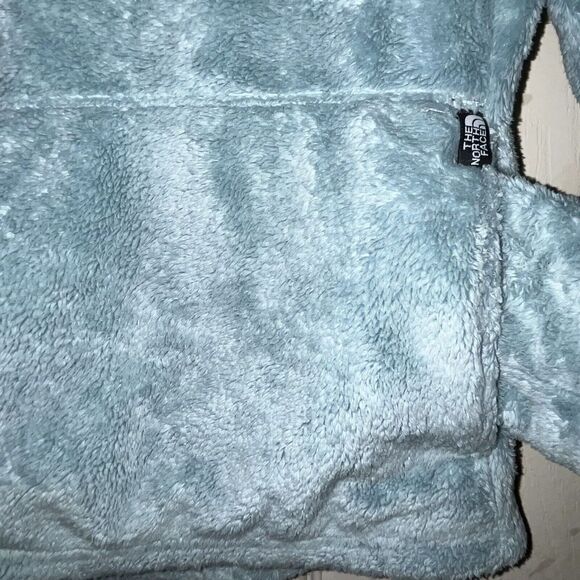 The North Face Women’s Sz S Teal Green Fleece Sherpa 1/4 Zip Pockets Mitten Hand - Picture 3 of 9